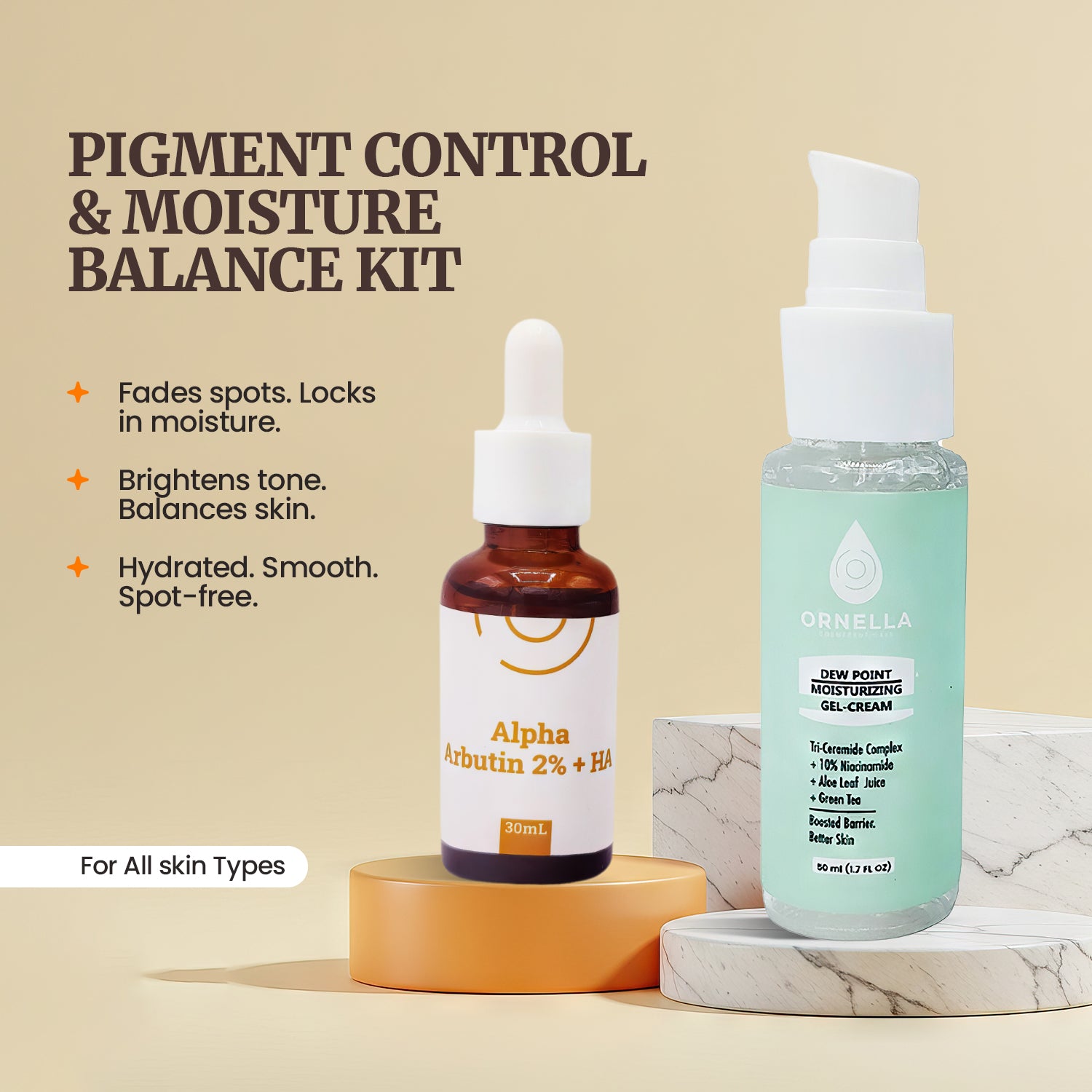 Pigment Control & Hydration Kit – Alpha Arbutin 2% Serum + Dew Point Moisturizing Gel Cream