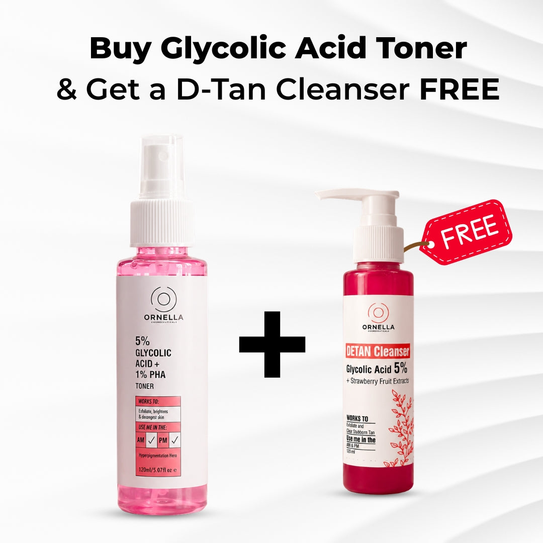 Ornella Glycolic Acid Toner + FREE D-Tan Cleanser