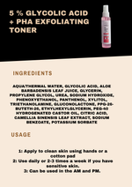 5 % GLYCOLIC ACID + PHA EXFOLIATING TONER (120 ml)