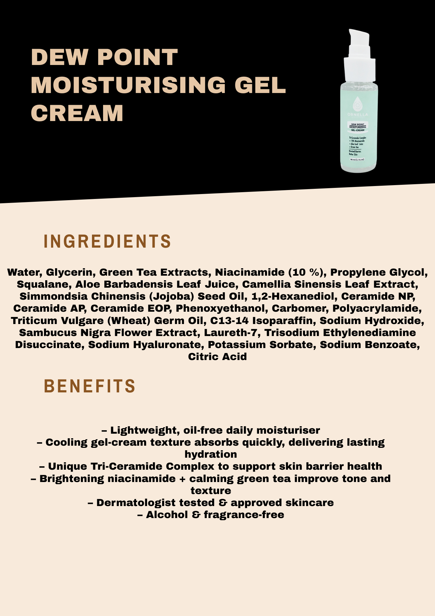 DEW POINT MOISTURISING GEL CREAM