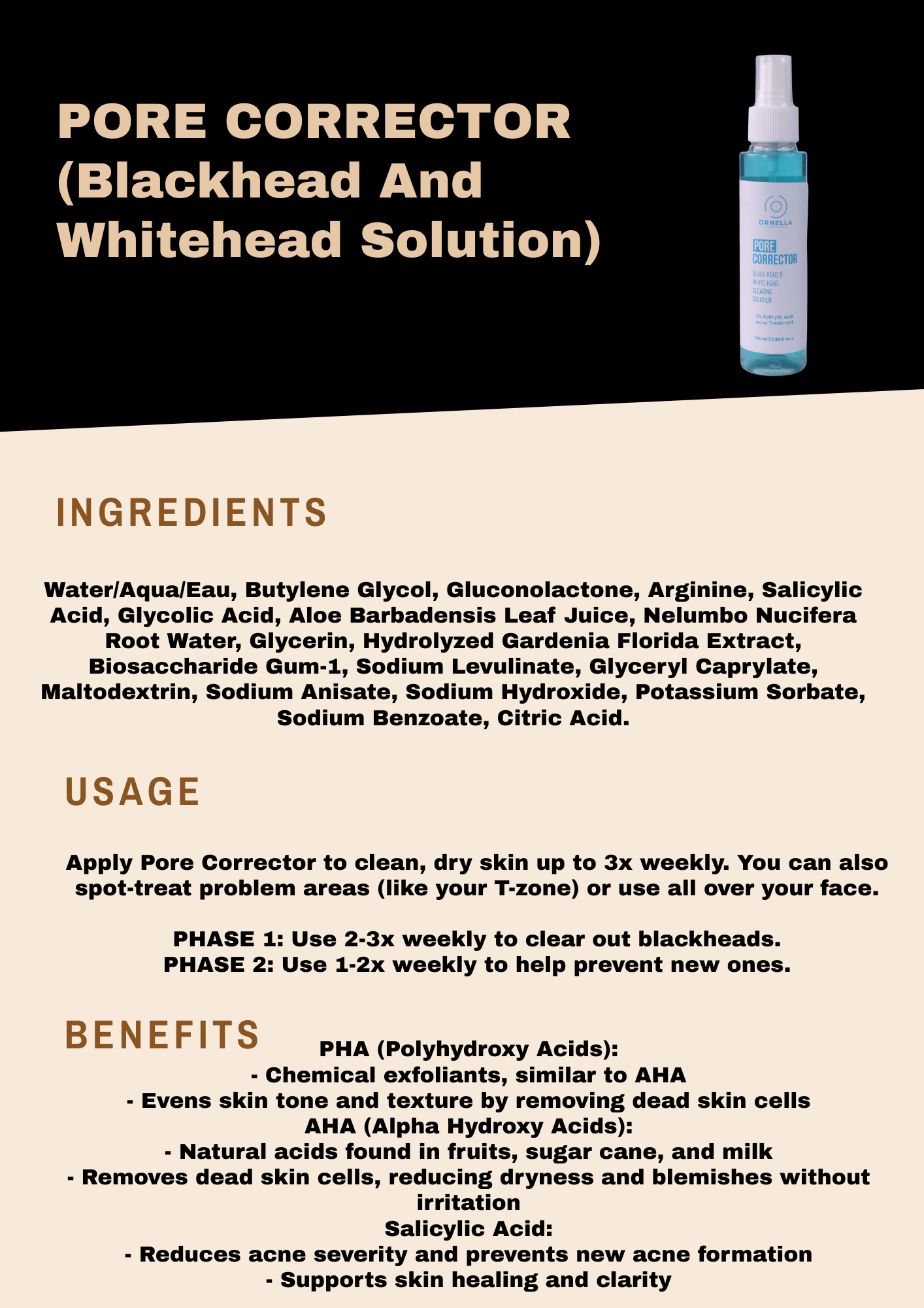 PORE CORRECTOR (Blackhead And Whitehead Solution)