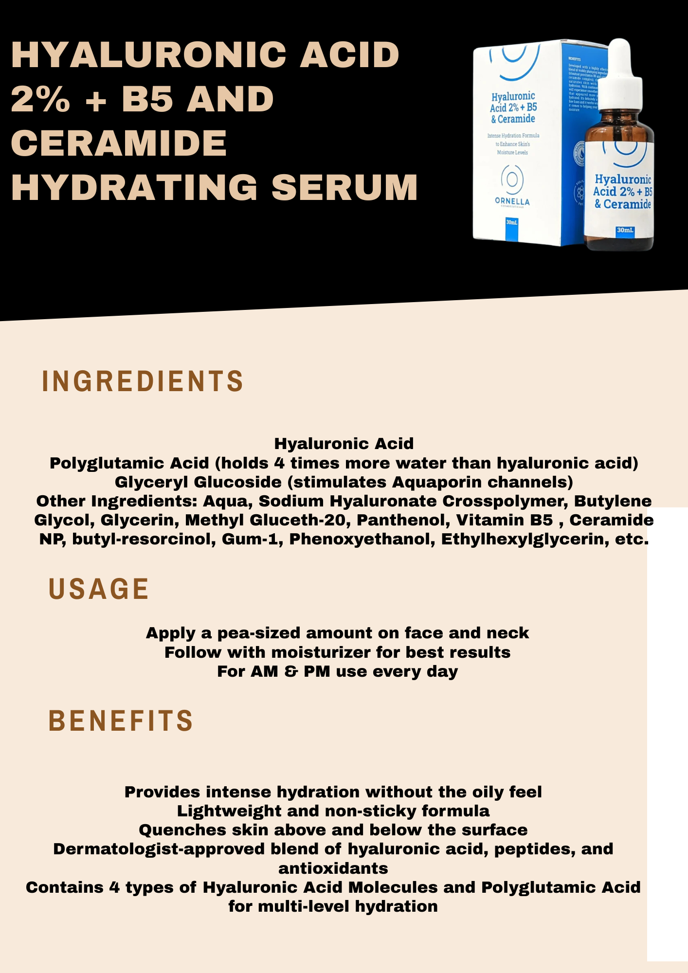 HYALURONIC ACID 2% + B5 AND CERAMIDE HYDRATING SERUM