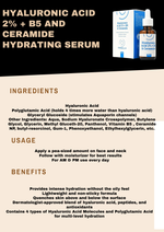 2% HYALURONIC ACID + B5 & CERAMIDES SERUM ( barrier repair) 30 ml