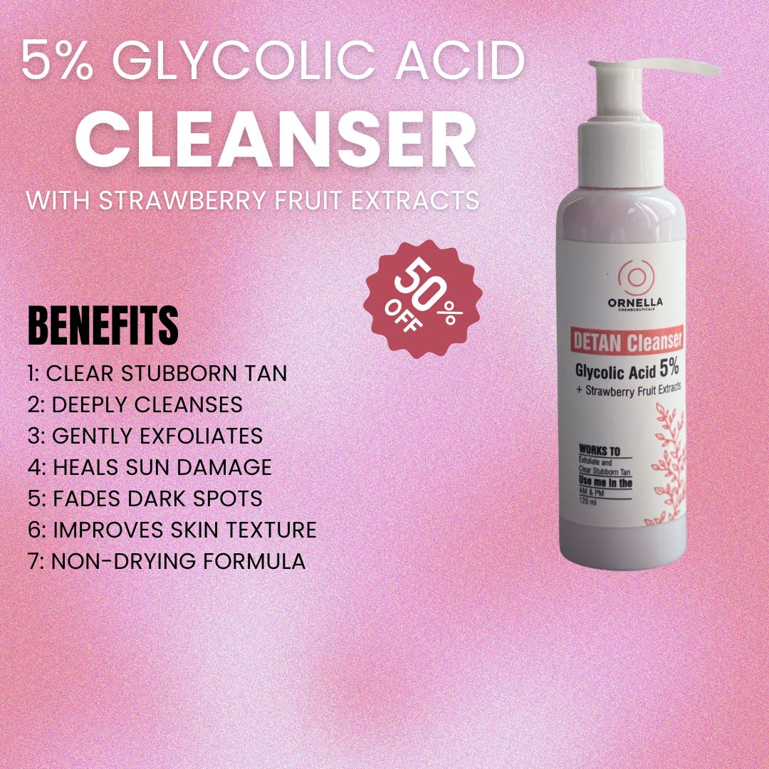 5% GLYCOLIC ACID + STRAWBERRY FRUIT EXTRACTS CLEANSER (120 ml)